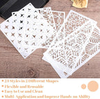 24Pcs Geometric Stencils for Painting, Reusable Abstract Layering Stencils for - Image 3