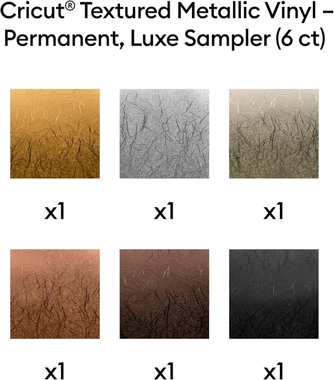 Cricut Textured Metallic Permanent Vinyl 6ft Luxe Sampler - Image 3