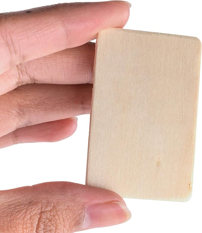 Super Z Outlet 50 Pack Unfinished Natural Wood Rectangle Blank Pieces Wooden - Image 3