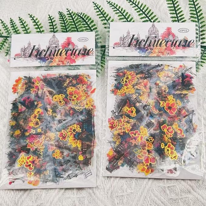 50Pcs Gold Flower Stickers for Scrapbooking Journaling Junk Journal Scrapbook - Image 4