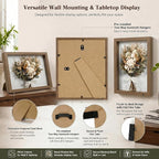 4 Pack 8x10Shadow Box Frame Set, Deep Wood Display Case - Image 3