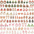 SANNIX 110Pcs/55 Pairs Christmas Charms, Holiday Enamel Charms Red Green Pink by SANNIX