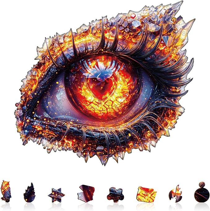 Ember Eye Puzzles Adults Gifts Wooden 90 Pieces 8.5 * 7.7in by Jollitot