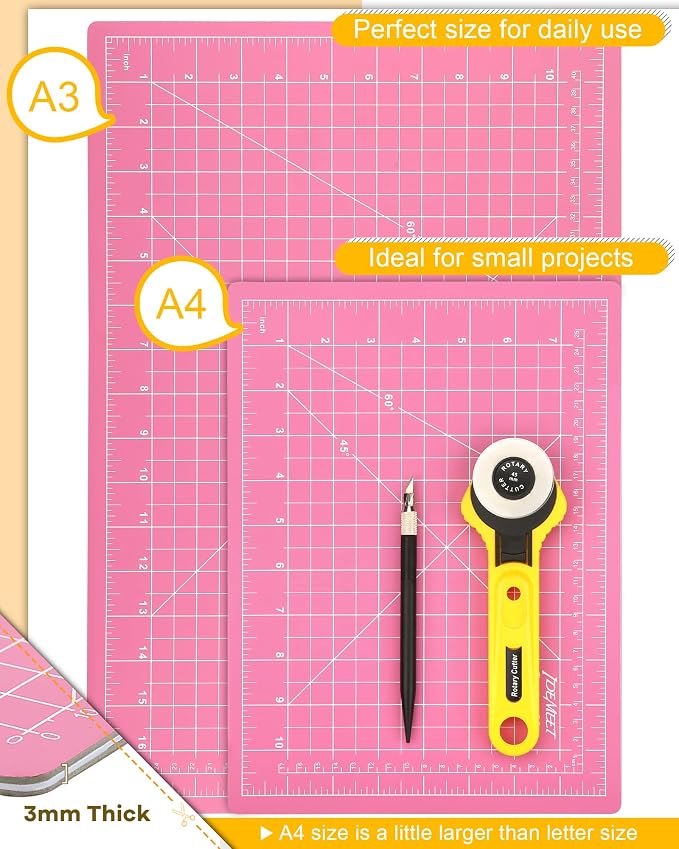 Density-upgraded 18"x12" Self Healing Cutting Mat, Idemeet Rotary Sewing Mat - Image 2