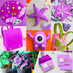 XSEINO 13 Rolls 8"x35" 1.4mm Thick Soft Felt Fabric Sheet 13 Assorted Purple - Image 7