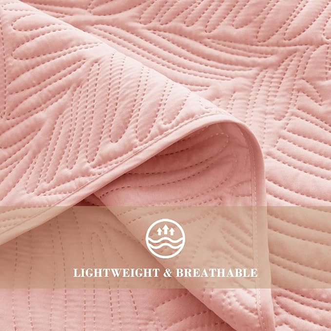 Exclusivo Mezcla Queen Quilt Bedding Set, Lightweight Blush Pink Quilts Queen - Image 5