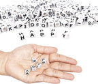 Augshy 700PCS White Letter Beads Alphabet Beads - Image 4
