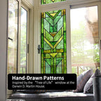 Faux Stained Glass Effect Transparent Window Film, Original Hand Drawn Static - Image 4