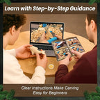 TEKCHIC Wood Carving Kit for Beginners | Dolphin DIY Whittling Knife Set - Image 4