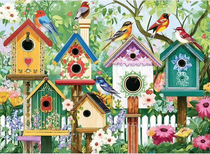 500 Piece Puzzle for Adults, Colorful Birdhouses 500 Piece Puzzle, Vibrant by Unknown