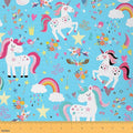 Kids Cartoon Unicorn Fabric by The Yard, Kawaii Unicorns Animals Fabrics by CastleFairy