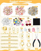 FIVEIZERO 387Pcs Charms Lip Gloss Keychain Making Kit, Charm Making Kit - Image 2
