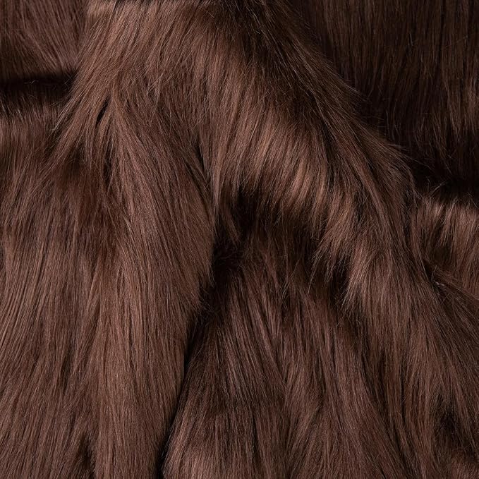 Brown Faux Fur Fabric for Crafts Squares Furry Fabric for Sewing, Upholstery & by Qidkeo