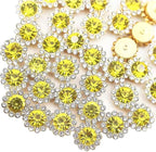 12mm 150pcs Lemon Yellow Sew on Rhinestones, Crystals Glass Gems by Unknown