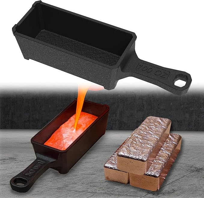 Nelyrho 100oz Troy Ounce Cast Iron Ingot Mold by Nelyrho