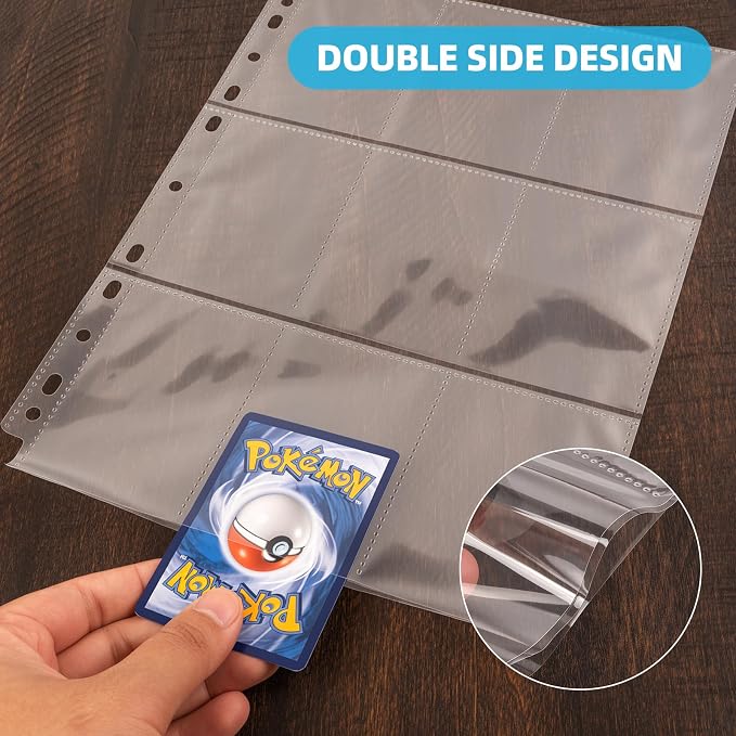 40 Pack 720 Pockets Trading Card Binder Sleeves 11 Holes Fit, Acid-free - Image 3