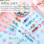 Tondiamo 12 Pcs Beadable Keychains Bars Bulk Blank Beaded Metal Keychain - Image 6