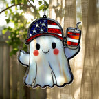 Cute Patriot Ghost Acrylic Suncatcher by Unknown