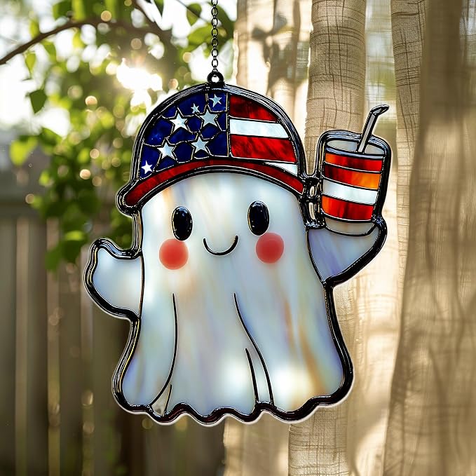 Cute Patriot Ghost Acrylic Suncatcher by Unknown
