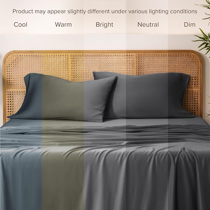 Bare Home 100% Rayon Made from Bamboo Luxury Standard Size Set of 2 Cooling - Image 5
