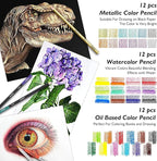 Caliart 176PCS Art Supplies Sketching Kit, 100 Sheets 3-Color Sketch Book | - Image 3