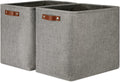 DULLEMELO Grey Storage Baskets 2 Pack Extra Large Fabric Shelf Baskets for Organizing, Closet, Clothes, Toys, Bedroom