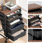SYKIARIOL 5-Tier Rolling Utility Storage Drawer Craft Cart on Wheels - Image 8