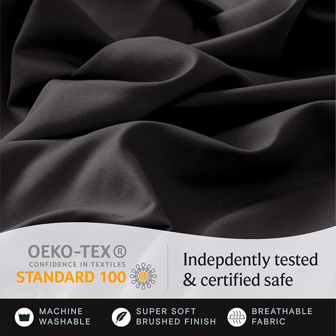 LuxClub 4 PC California King Sheet Set, Breathable Luxury Bed Sheets, Deep - Image 5