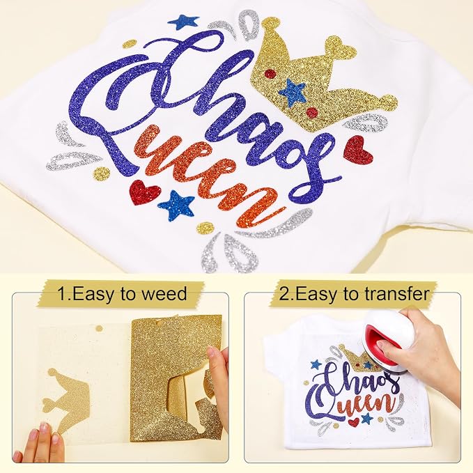 Tintnut Gold Heat Transfer Vinyl Roll, easy cut & weed, stretch washable - Image 3