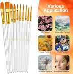 Paint Brushes Set, 16 Pack 160 Pcs Round-Pointed Tip Paintbrushes Nylon Hair - Image 2
