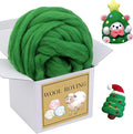 QMNNMA Wool Roving Bulk, 8.82oz Needle Felting Wool-Grass Green | Wool Roving by Qmnnma