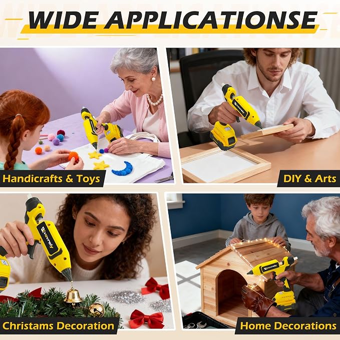 110W Cordless Hot Glue Gun for DeWalt 20V MAX Battery | Temp Adjust, Fast - Image 9