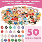 selizo 198Pcs Charms Lip Gloss Keychain Making Kit, DIY Craft Supplies - Image 2