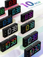 PPLEE RGB Digital Alarm Clock for Bedrooms - Image 2