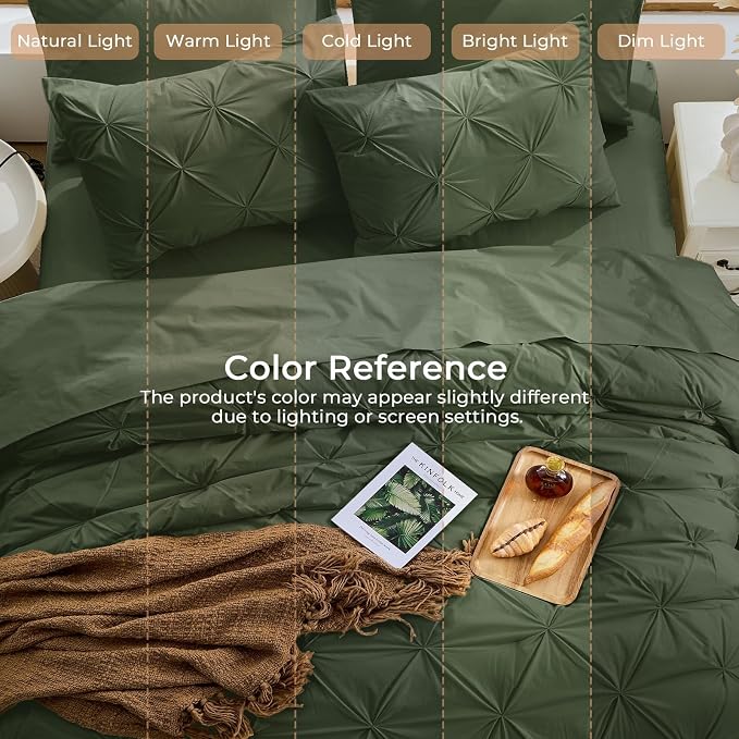 Sasttie California King Comforter Set, 7-Piece Bed in a Bag, Pintuck Bedding - Image 8