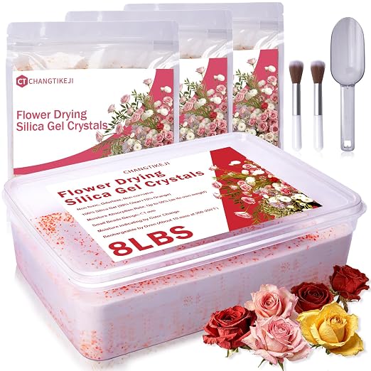 CHANGTIKEJI Silica Gel Flower Drying Crystals, 8LBS Reusable Color Indicating by CHANGTIKEJIWelcomeYouOrder