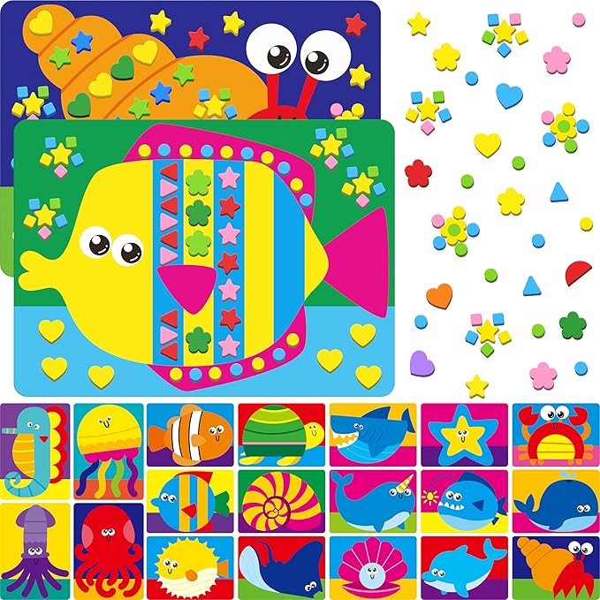 SpriteGru Foam Sticker Art Activity, 20 Marine Animals by SpriteGru