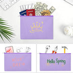 12 Pieces Cotton Canvas Makeup Bag, Blank DIY Craft Bag - Image 4