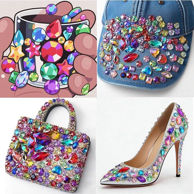 1400 PCS AB Colorful Gems Rhinestones Jewels - Image 3