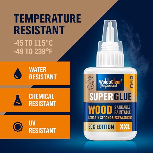 WoldoClean Super Glue for Wood 50g Extra Strong Gel - Image 5