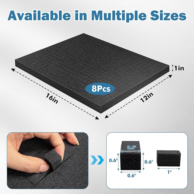 8Pcs Pick and Pluck Foam Large Size Apart Foam Insert Pre-Cubed Pick Padding - Image 2