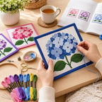 Zplontya Needlepoint Canvas Kit Include 3PCS Flower Printed Patterns Bound - Image 6