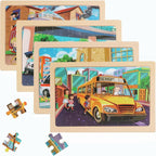 Puzzles for Kids Ages 4-6, 4 Packs 24 Piece Wooden Jigsaw Puzzle for Toddlers by Unknown