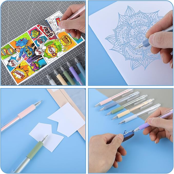 YUXIANLB Craft Exacto Knife Craft Cutting Tool 6PCS, Retractable Paper Pen - Image 7