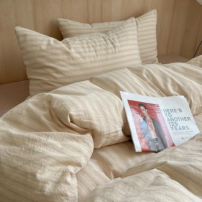 mixinni Retro Striped Duvet Cover Set Full Size - Image 5