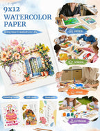 21 Sheets Watercolor Paper 9x12, Cold Press Watercolor Paper Pad, 140 LB/300 - Image 7