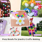 1000+PCS Assorted Pony Beads for Bracelets, 9mm Acrylic Rave Kandi Bead Bulk - Image 4