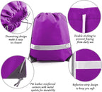 BeeGreen 20 Pieces Purple Drawstring Backpacks Bulk, Draw String Bags - Image 3