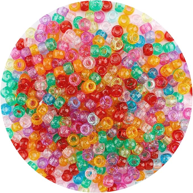 QPIXVB 1100pcs Hair Beads, Pony Beads by QPIXVB