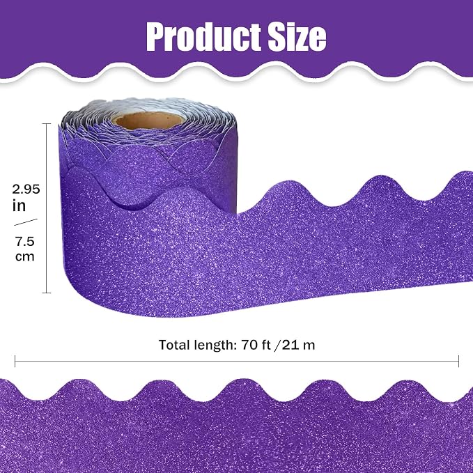 70Ft Shine Bulletin Board Borders，Scalloped Poster Boards Decorations Trim - Image 2